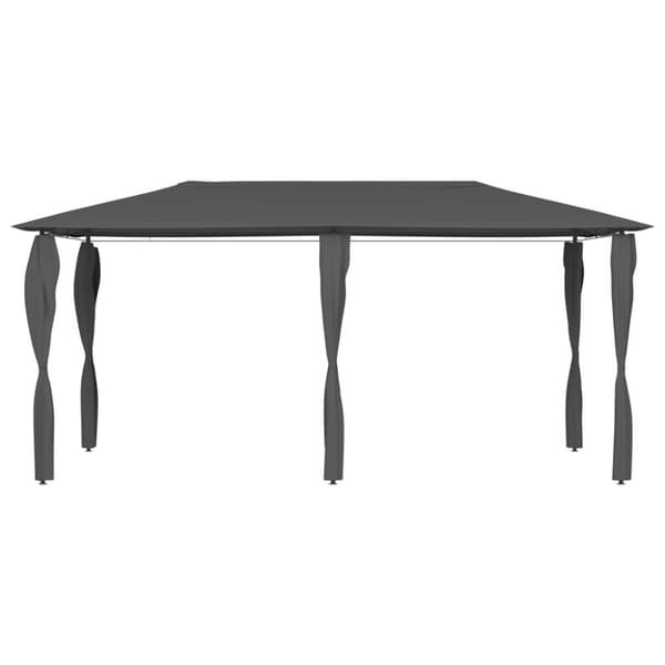 Paviljong med stolpar 2,98x5,3x2,59 m antracit 160 g/m²