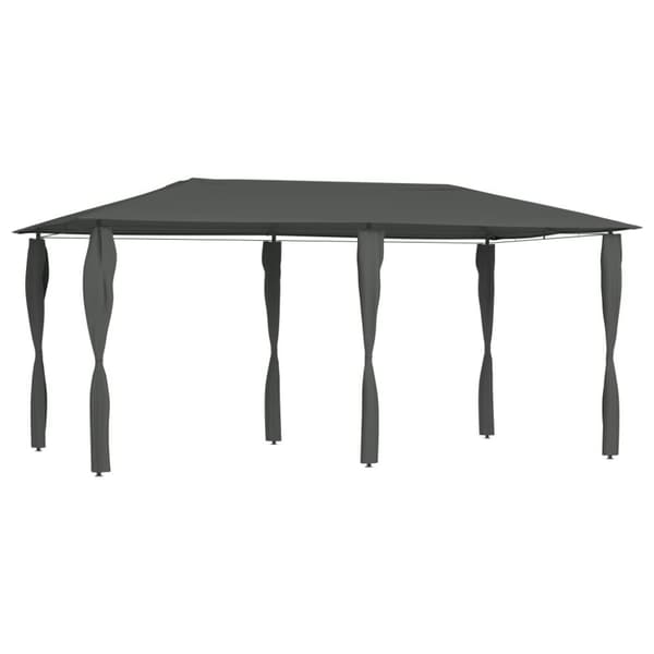 Paviljong med stolpar 2,98x5,3x2,59 m antracit 160 g/m²