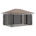 Miniatyrbild 1 av 2: Paviljong med myggnät 4x3x2,73 m taupe 180 g/m²