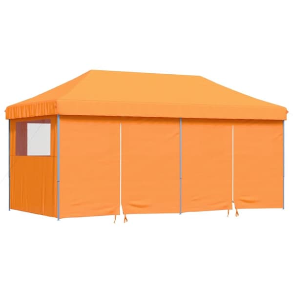 Pop-Up hopfällbart partytält med 4 sidoväggar ORANGE