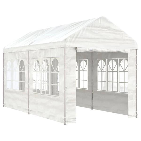 Paviljong med tak vit 4,46x2,28x2,69 m polyeten