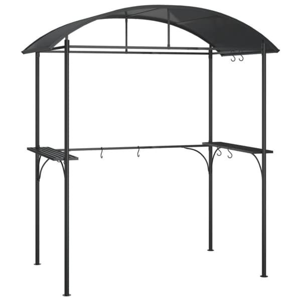 Tak för grill med sidohyllor antracit 220x115x230 cm stål