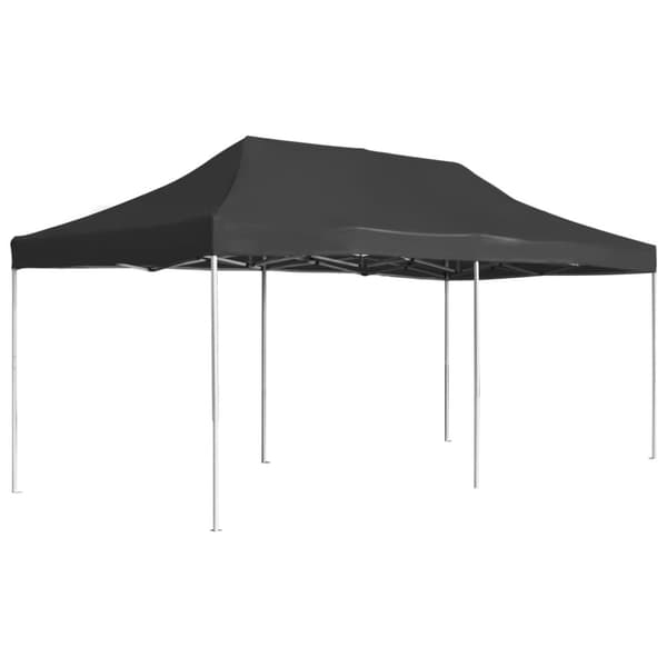 Hopfällbart partytält aluminium 6x3 m antracit