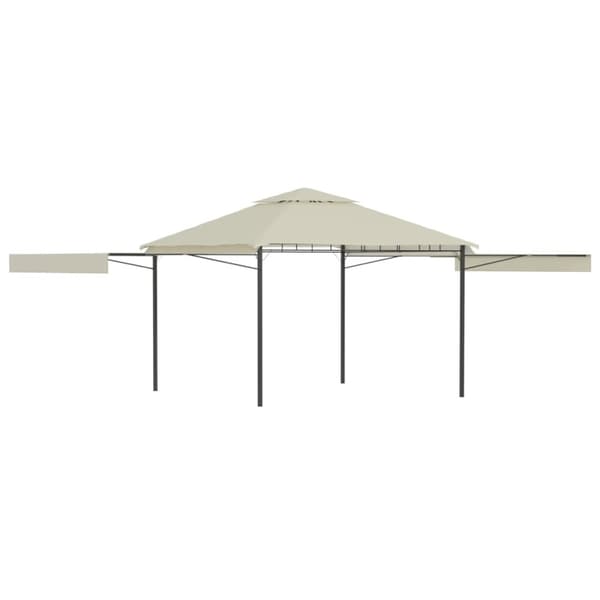 Paviljong med förlängda tak 3x3x2,75 m gräddvit 180 g/m²
