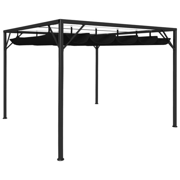 Paviljong med infällbart tak 3x3 m antracit