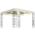 Miniatyrbild 2 av 2: Paviljong med ljusslinga LED 3x3 m gräddvit tyg