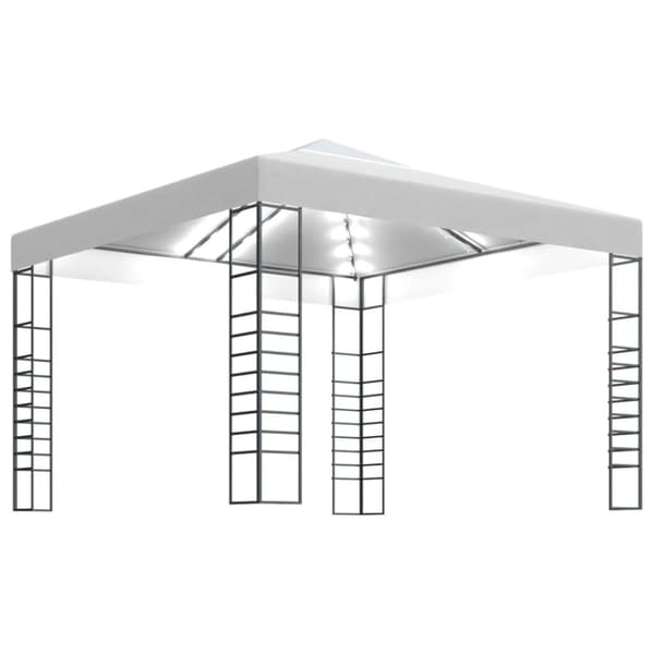 Paviljong med ljusslinga LED 3x3 m vit