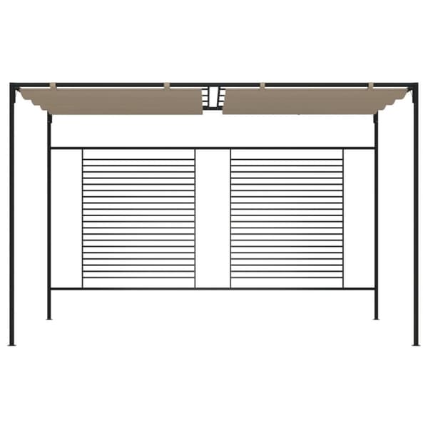 Paviljong med infällbart tak 3x4x2,3 m taupe 180 g/m²