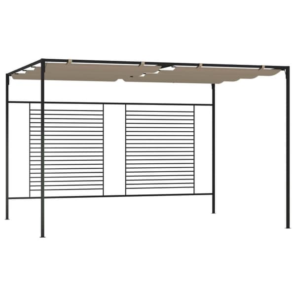 Paviljong med infällbart tak 3x4x2,3 m taupe 180 g/m²