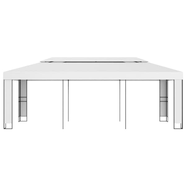 Paviljong med dubbeltak 3x6 m vit