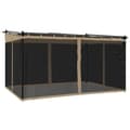 Miniatyrbild 2 av 2: Paviljong med nätväggar taupe 4x3 m stål
