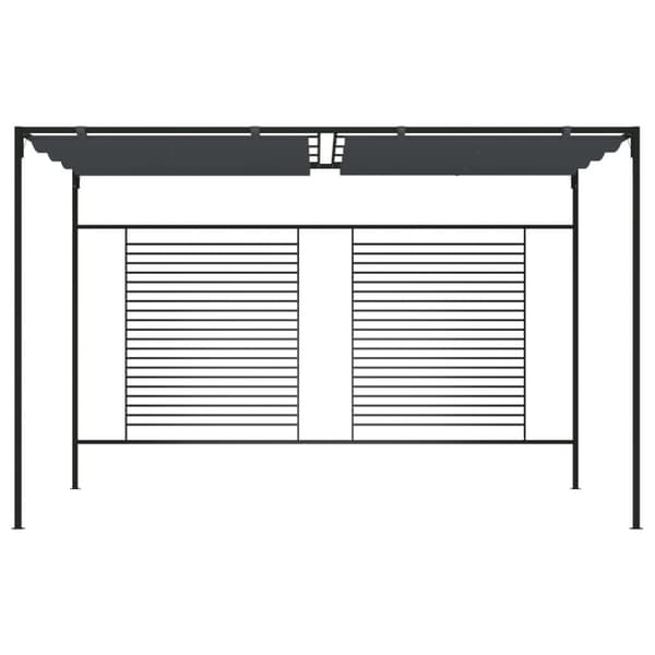 Paviljong med infällbart tak 4x3x2,3 m gräddvit 180 g/m²