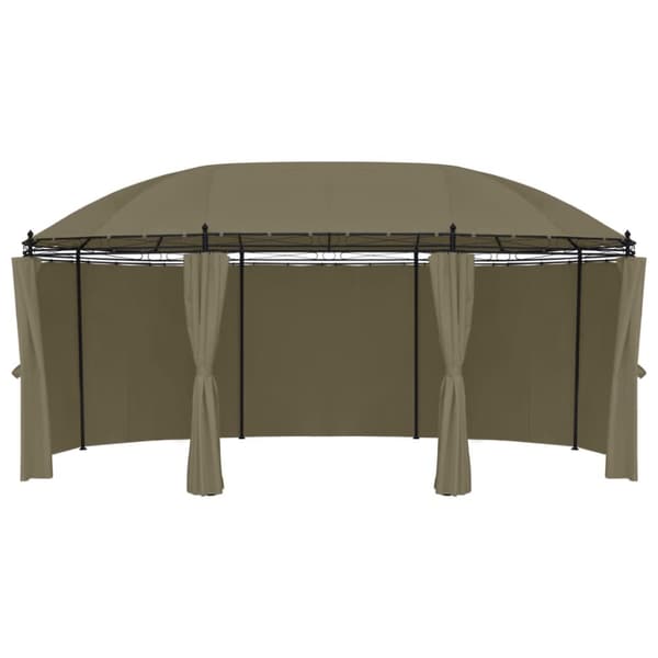 Paviljong med draperier 520x349x255 cm taupe 180 g/m²