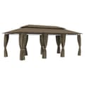 Miniatyrbild 1 av 2: Paviljong med draperier 600x298x270 cm taupe 180 g/m²
