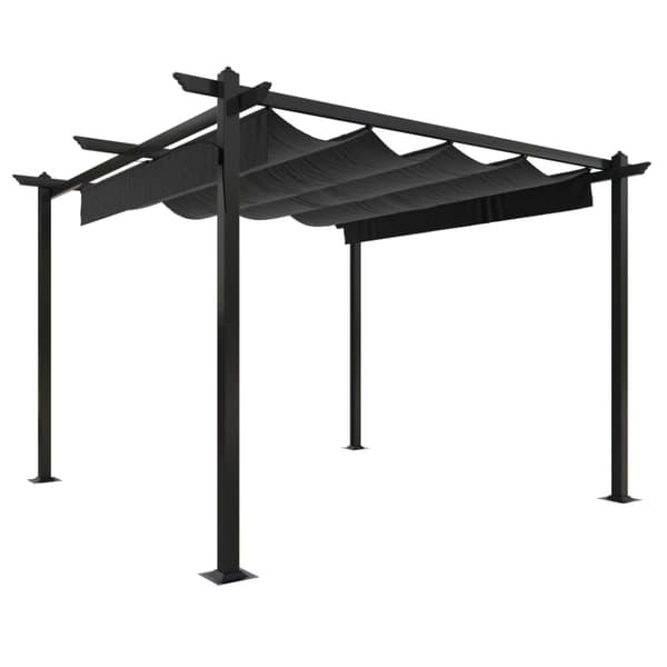 Paviljong med infällbart tak 3x3 m antracit