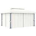 Miniatyrbild 1 av 2: Paviljong med draperi 4x3 m gräddvit aluminium