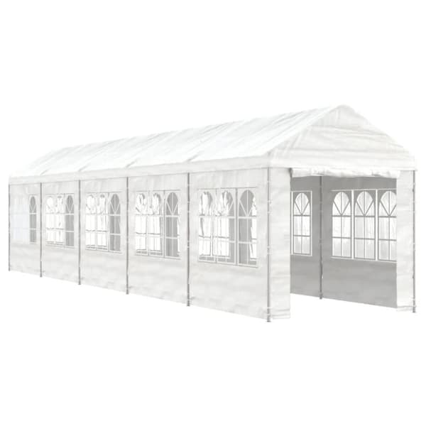 Paviljong med tak vit 11,15x2,28x2,69 m polyeten