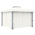 Miniatyrbild 1 av 2: Paviljong med draperi 3x3 m gräddvit aluminium