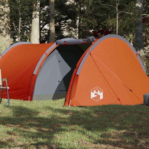 Campingtält tunnel 4 personer orange vattentätt