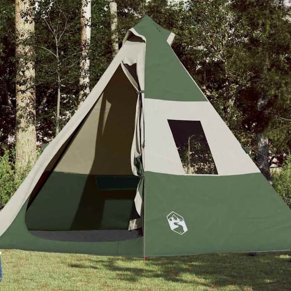 Tipi-tält 7 personer grön vattentätt