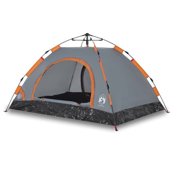 Campingtält 2 personer grå och orange snabbrest
