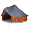 Miniatyrbild 2 av 2: Familjetält tipi 12 person grå och orange vattentätt