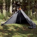 Miniatyrbild 1 av 2: Familjetält tipi 7 person grå och orange vattentätt