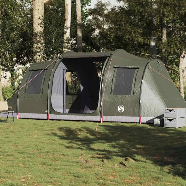 Campingtält tunnel 4 personer olivgrön vattentätt