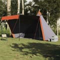 Miniatyrbild 1 av 2: Familjetält kupol 6 person grå och orange vattentätt