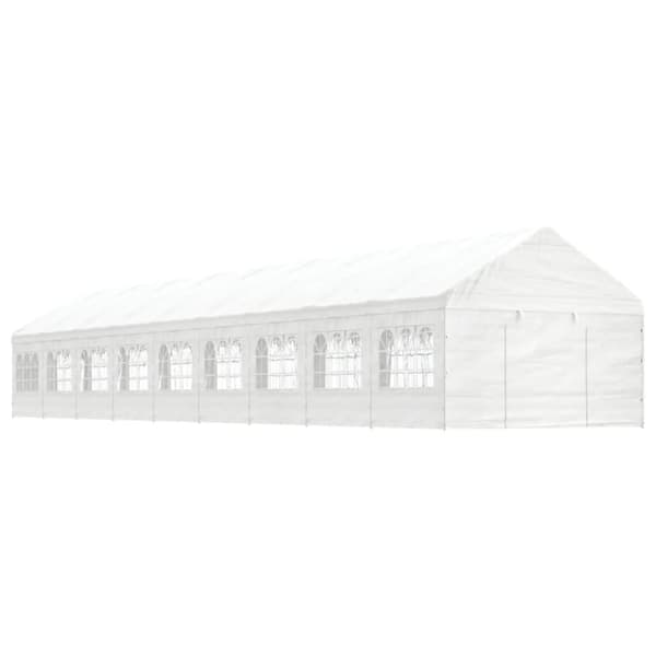 Paviljong med tak vit 20,07x4,08x3,22 m polyeten