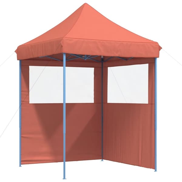 Pop-Up hopfällbart partytält med 2 sidoväggar terrakotta