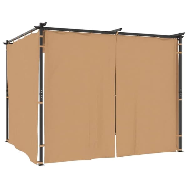 Paviljong med draperier 3x3 m taupe stål