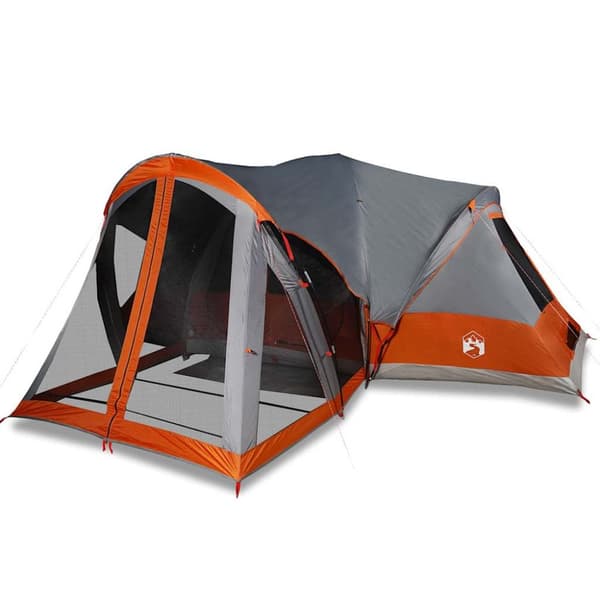 Familjetält tipi 8 person grå och orange vattentätt