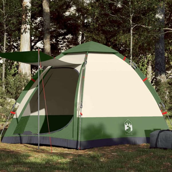 Campingtält 4 personer grön snabbrest
