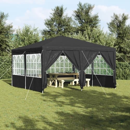 Festtält med 8 sidoväggar antracit 4x4 m PE