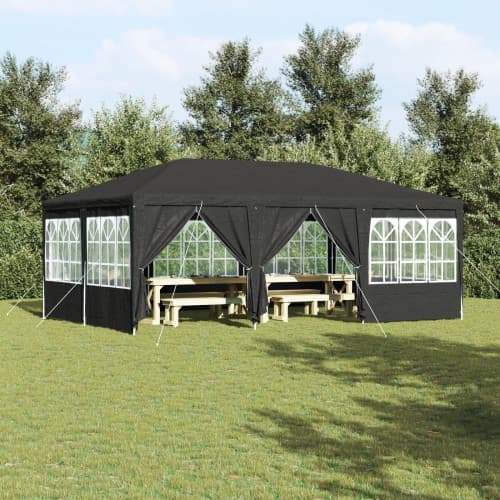 Festtält med 10 sidoväggar Antracit 6x4 m PE