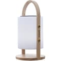 Miniatyrbild 1 av 6: Trådlös bluetooth högtalarlampa - LUMISKY - WOODY PLAY - H37 cm - Trähandtag - Dimbar vit och flerfärgad LED
