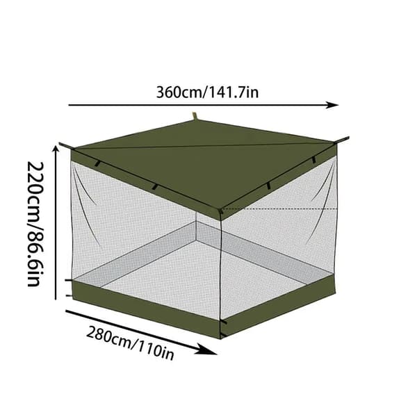 Camping Canopy Telt, Rummelig Design, Nem Opsætning,Grøn