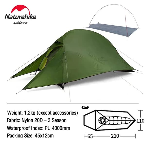 Camping telt, letvægtsdesign, vandtæt til alle årstider,1 Person Arm Grøn