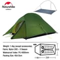 Miniatyrbild 2 av 2: Campingtält, lättviktsdesign, vattentätt för alla säsonger,2 Person Arm Grön