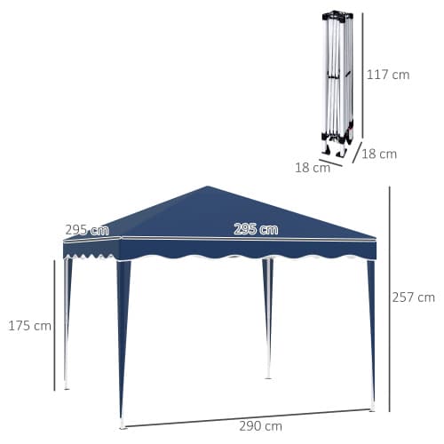 Folding Pergola 3x3m, Højdejusterbar, UV-Bestandig, Vandafvisende