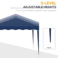 Miniatyrbillede 4 af 4: Folding Pergola 3x3m, Højdejusterbar, UV-Bestandig, Vandafvisende