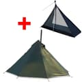 Miniatyrbillede 2 af 2: Camping Hot Tent, Rummelig 4-Personers Kapacitet, Brandhæmmende Skorsten Vindue,Grøn telt fuld sæt