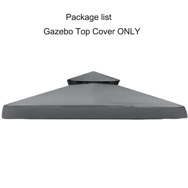 Gazebo Toppöverdrag, Vattentät Skydd, Lätt Installation,3m * 3m, Dubbel nivå grå