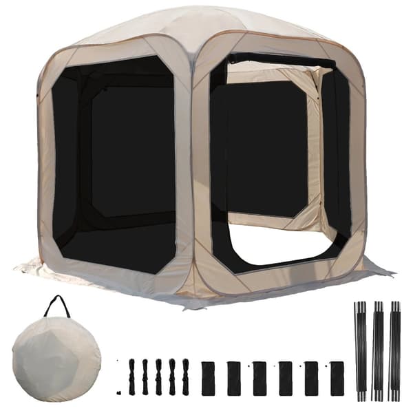 Pop-Up Mesh Bubble Telt, 10x10 ft, Vejrbestandigt Design,3x3m Mesh telt