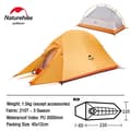 Miniatyrbillede 2 af 2: Camping telt, letvægtsdesign, vandtæt til alle årstider,1 Person 210T Orange