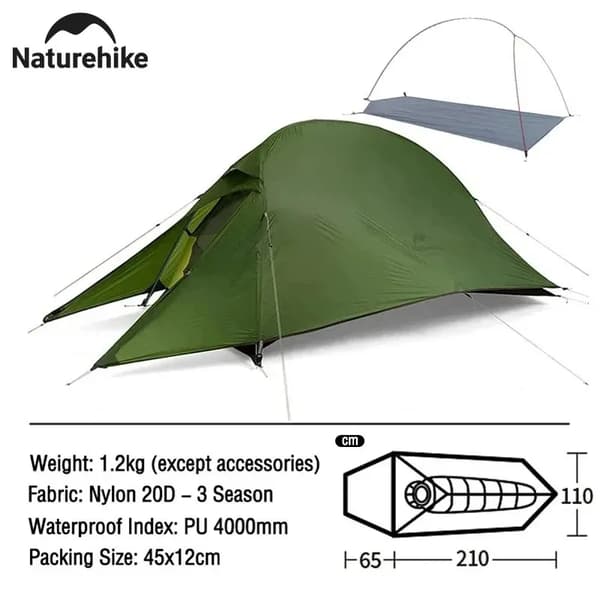 Campingtält, Lättviktigt, Vattentåligt,Moln1 Armégrön