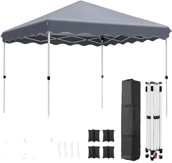3x3m Pop-Up Gazebo, Justerbar Højde, Holdbar Aluminiumlegering Ramme,Sort 3x3 m