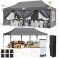 Miniatyrbillede 2 af 2: Pop Up Pavillon Telt, Vandtæt UV Beskyttelse, Robust Aluminiumramme,Mørkegrå