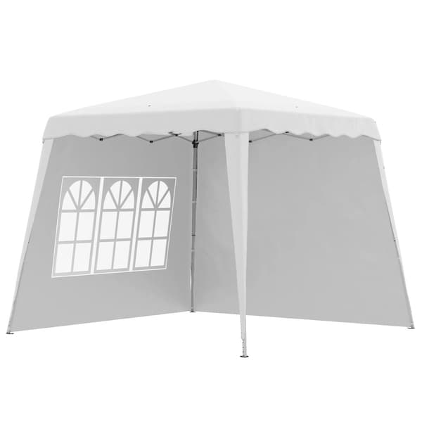 Folding Tent, Dimensioner 2,89 x 2,89 m, Justerbar Højde, Oxford Materiale,HVID
